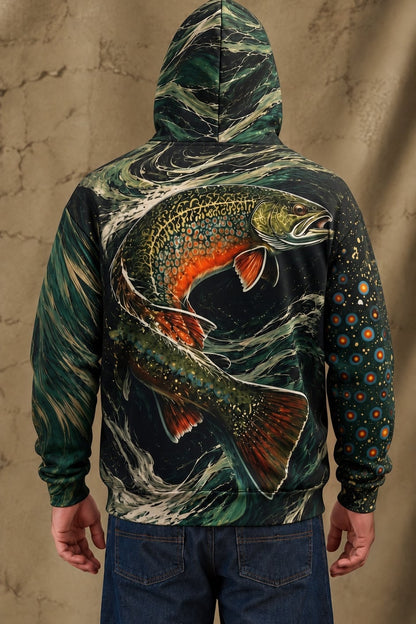 Performance Fleece-Lined Hoodie - Whirlpool Brook Trout image 2