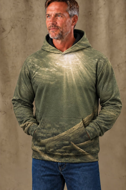 Performance Fleece-Lined Hoodie - Olive Timber Bass image 3