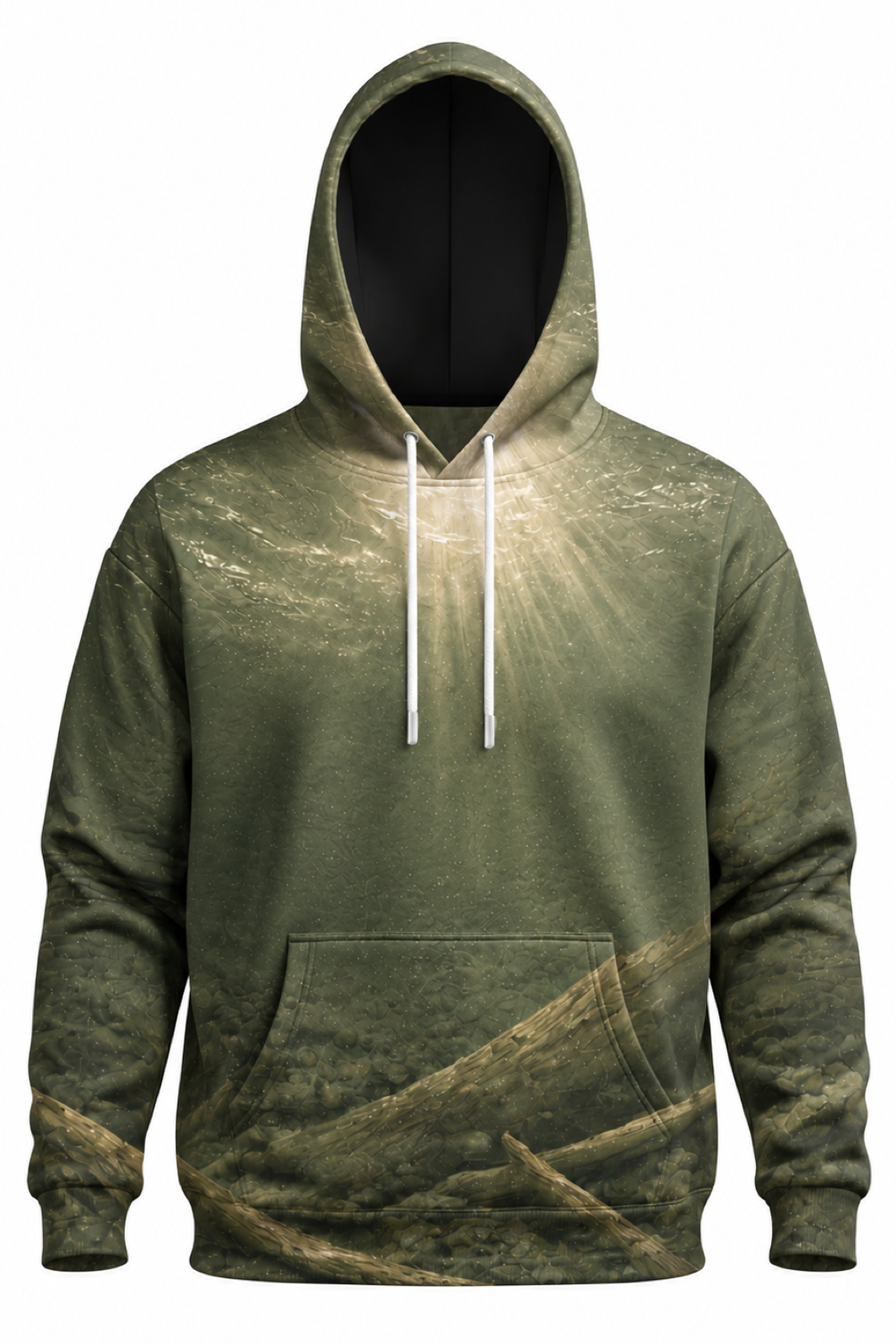 Performance Fleece-Lined Hoodie - Olive Timber Bass image 6