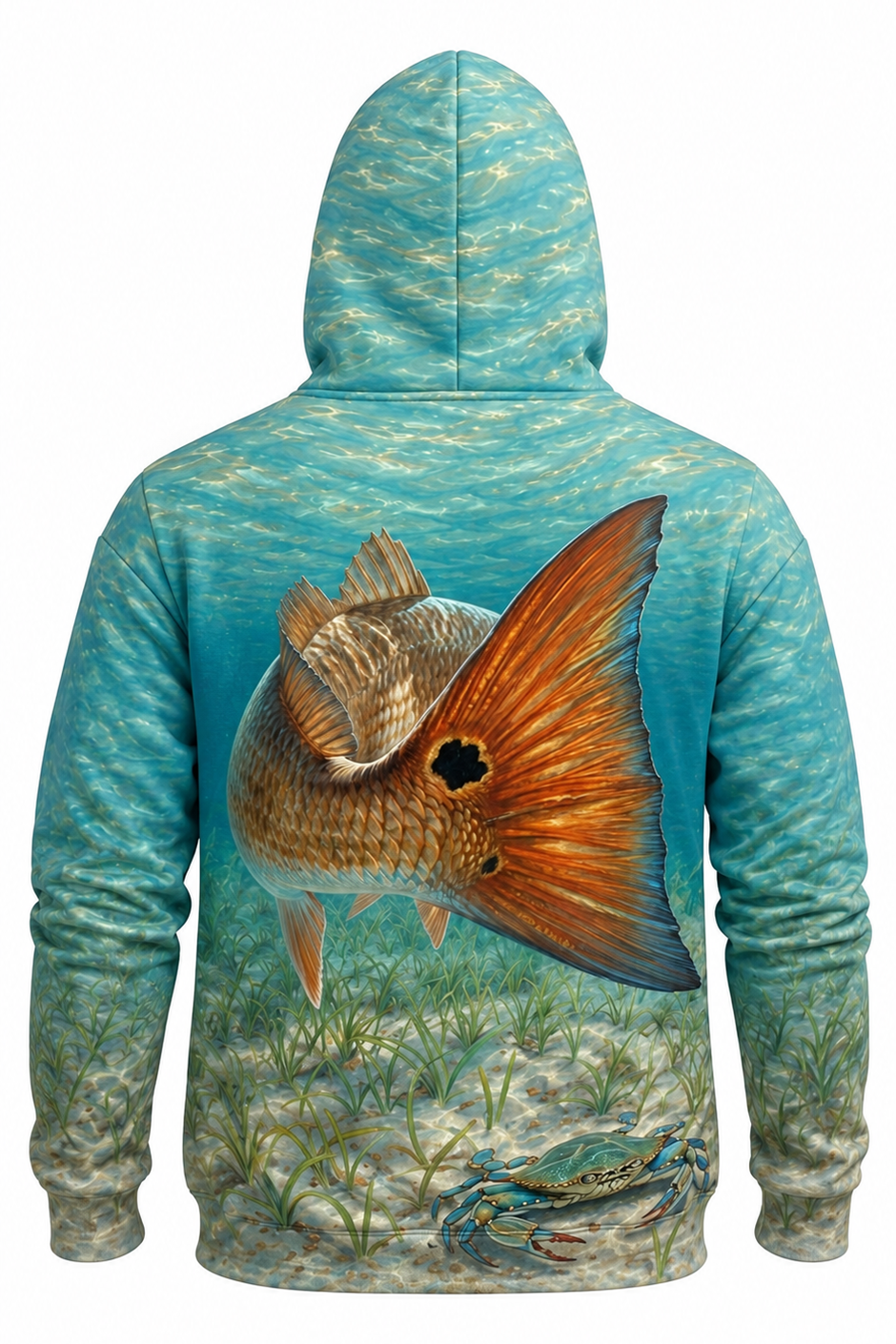 Performance Fleece-Lined Hoodie - Redfish Tailing Tide image 5