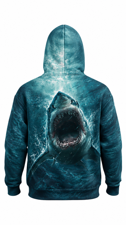 Performance Fishing Fleece-Lined Hoodie - Great White Drift - AUH05 image 1