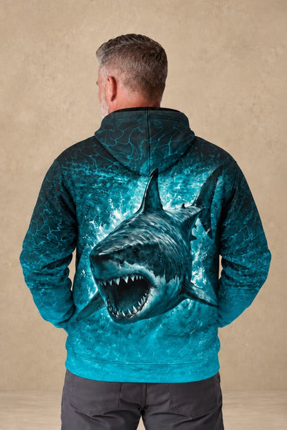 Performance Fleece-Lined Hoodie - Abyss Shark Current image 2