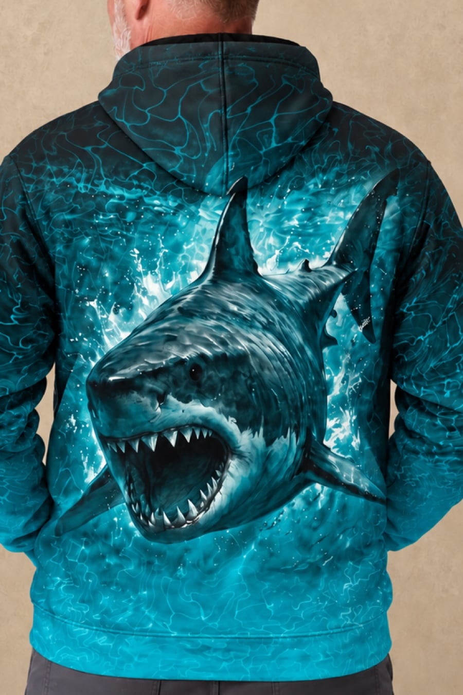 Performance Fleece-Lined Hoodie - Abyss Shark Current image 4