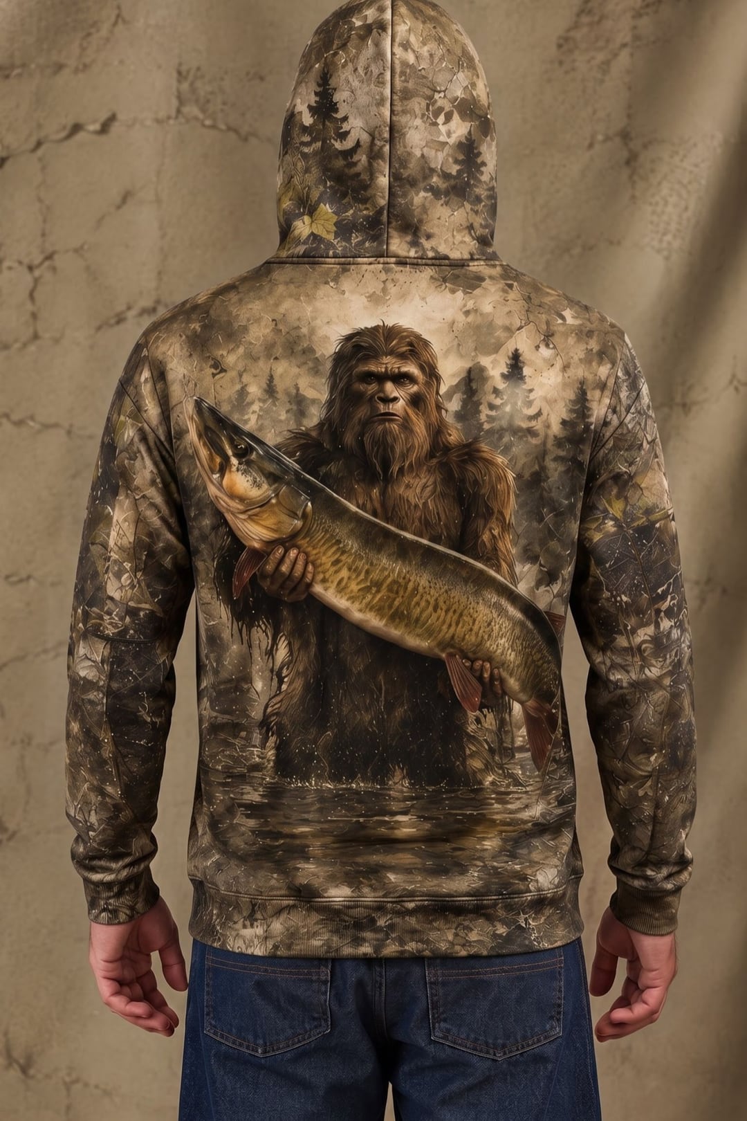 Performance Fleece-Lined Hoodie - Woodland Bigfoot Muskie image 2