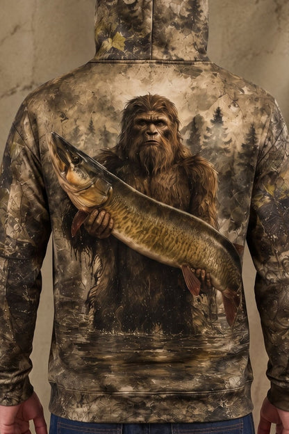 Performance Fleece-Lined Hoodie - Woodland Bigfoot Muskie image 4