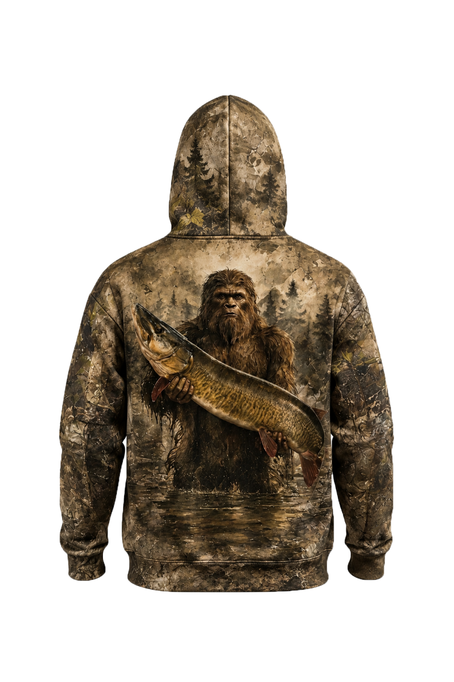 Performance Fleece-Lined Hoodie - Woodland Bigfoot Muskie image 5