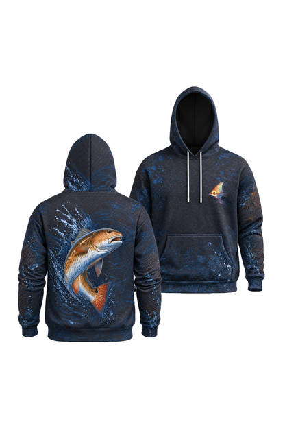 Performance Fleece-Lined Hoodie - Midnight Redfish image 1