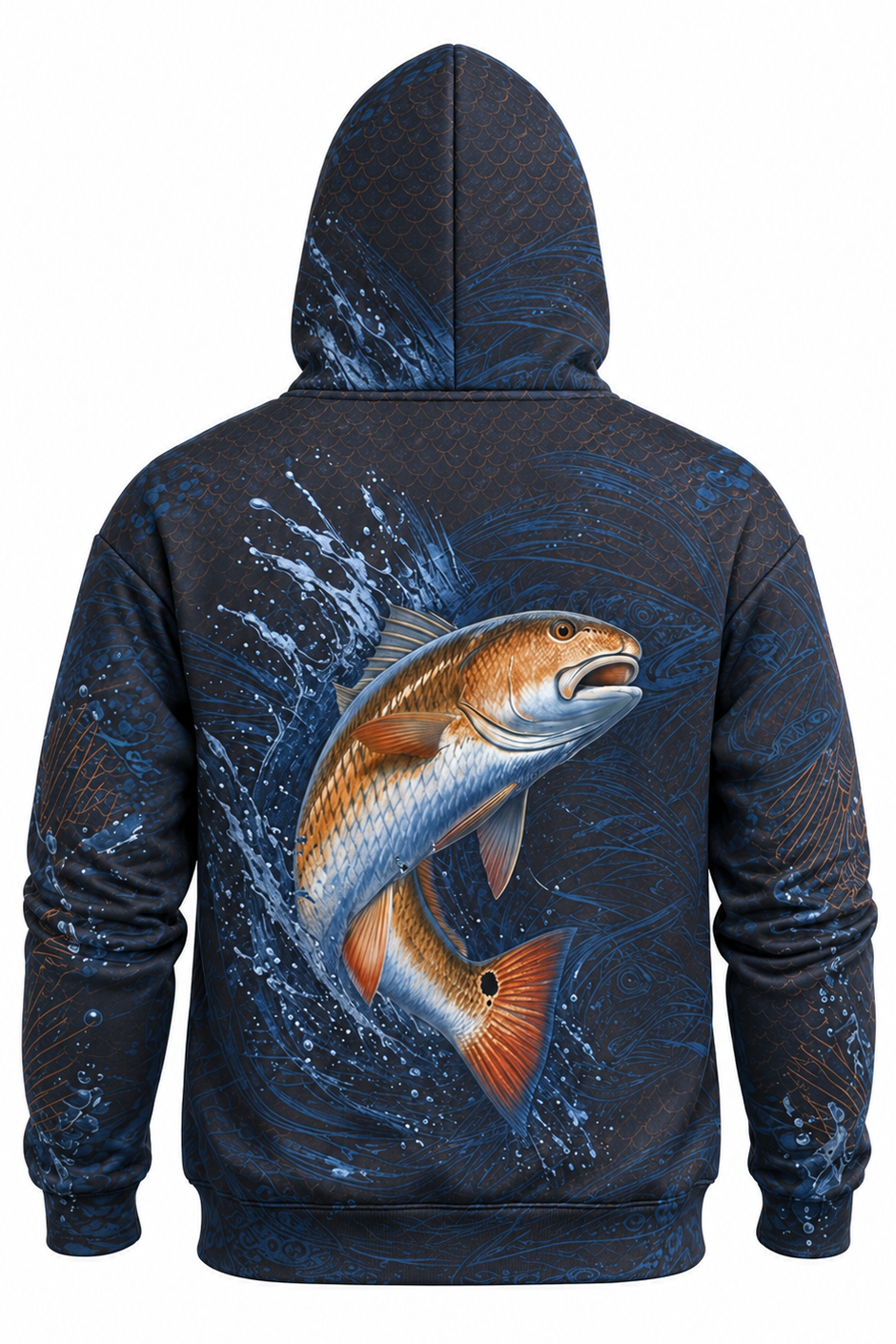 Performance Fleece-Lined Hoodie - Midnight Redfish image 5