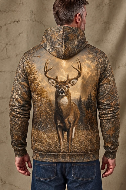 Performance Fleece-Lined Hoodie _– Prairie Stag Sunrise_ image 2