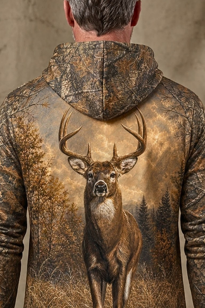 Performance Fleece-Lined Hoodie _– Prairie Stag Sunrise_ image 4