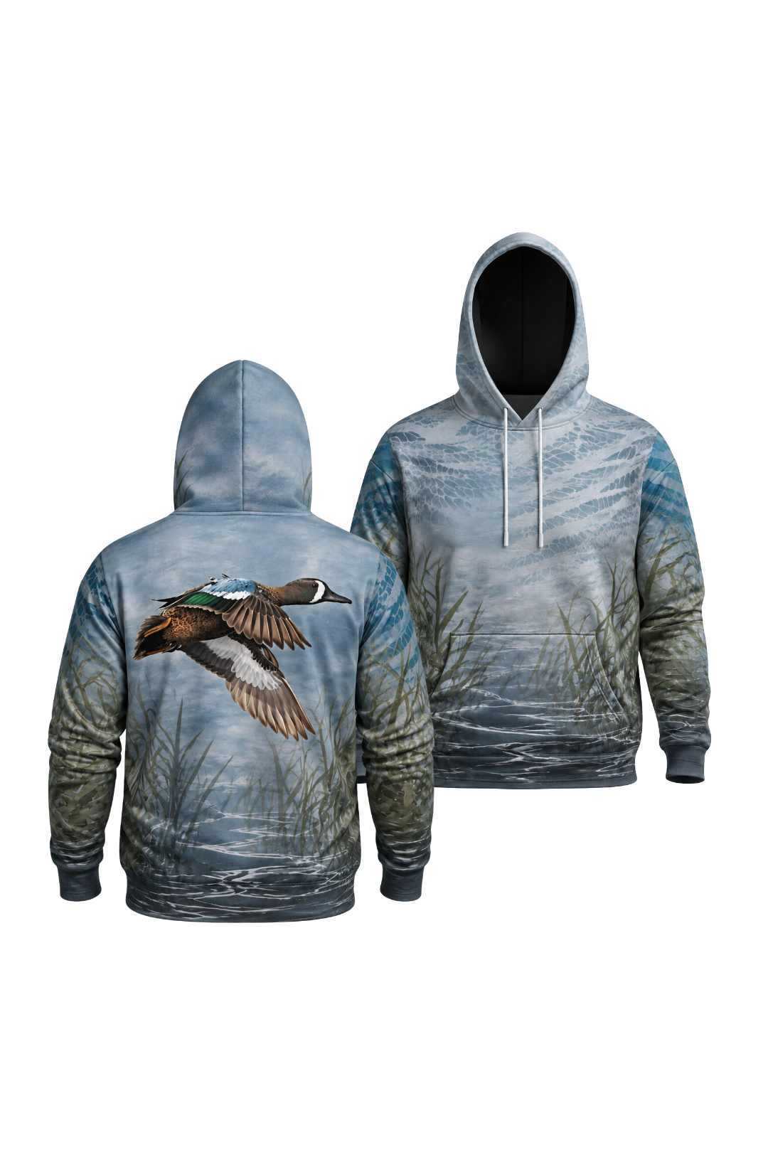 Performance Fleece-Lined Hoodie - Blue-winged Marshline Teal image 1