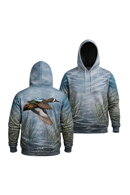 Performance Fleece-Lined Hoodie - Blue-winged Marshline Teal image 1