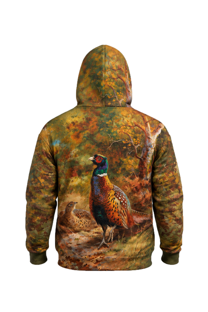 Performance Fleece-Lined Hoodie - Cock and hen pheasant in a woodland clearing image 6