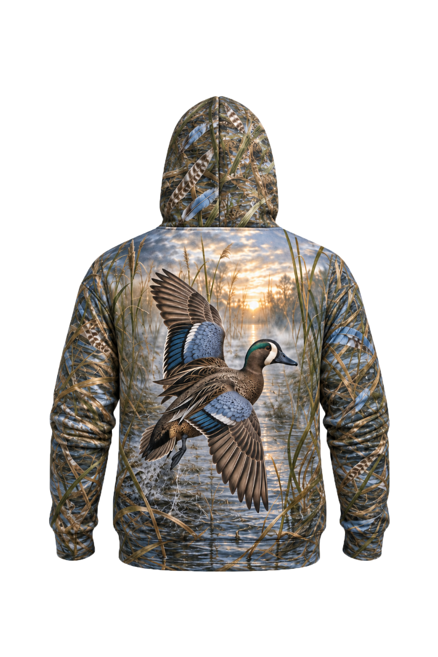 Performance Fleece-Lined Hoodie _–_ Blue Winged Teal Early Marsh Flash image 5