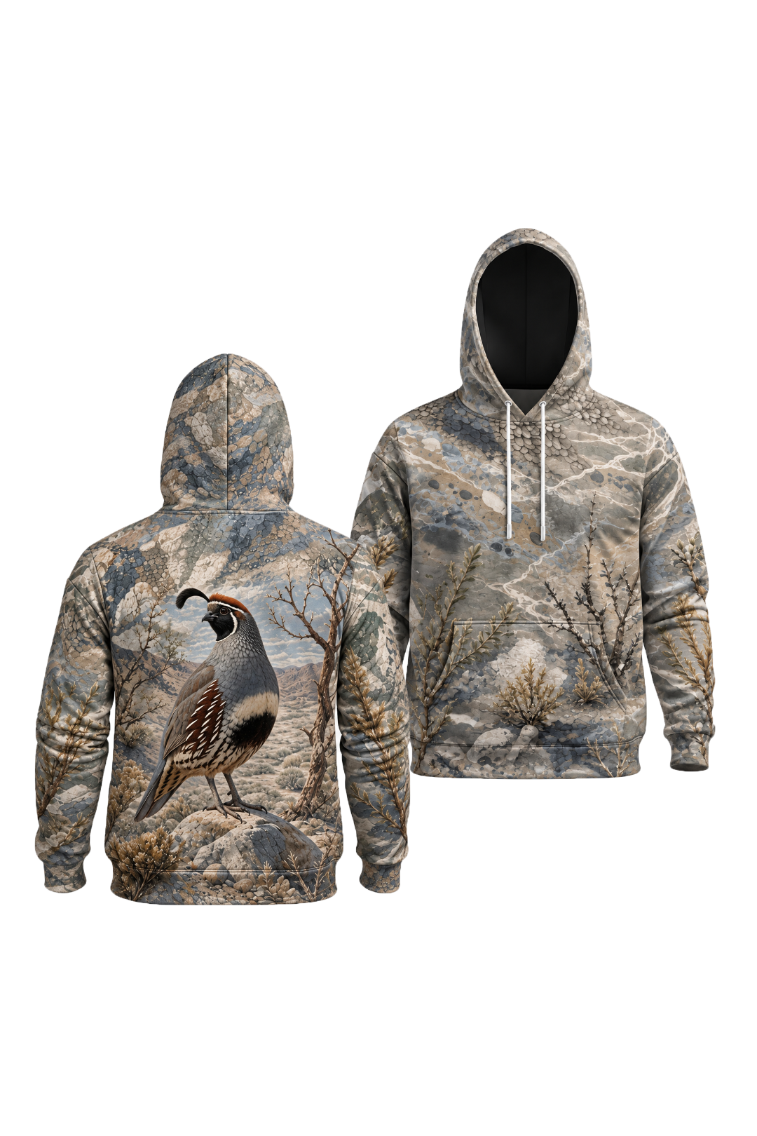 Performance Fleece-Lined Hoodie - Gambels Quail Desert Wash Sentinel image 125