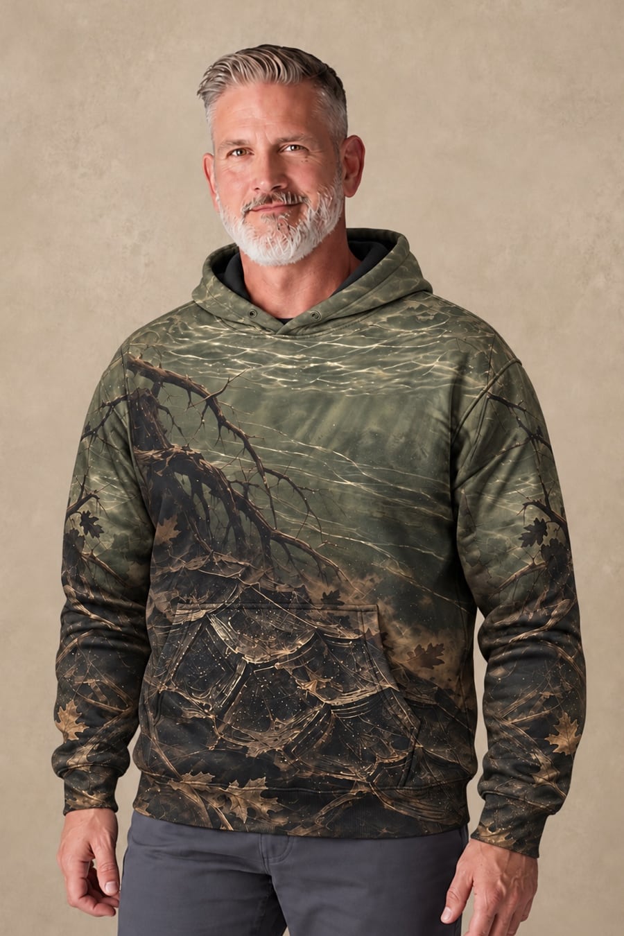 Performance Fleece-Lined Hoodie - Alligator snapping turtle, Mudwater Fury image 3