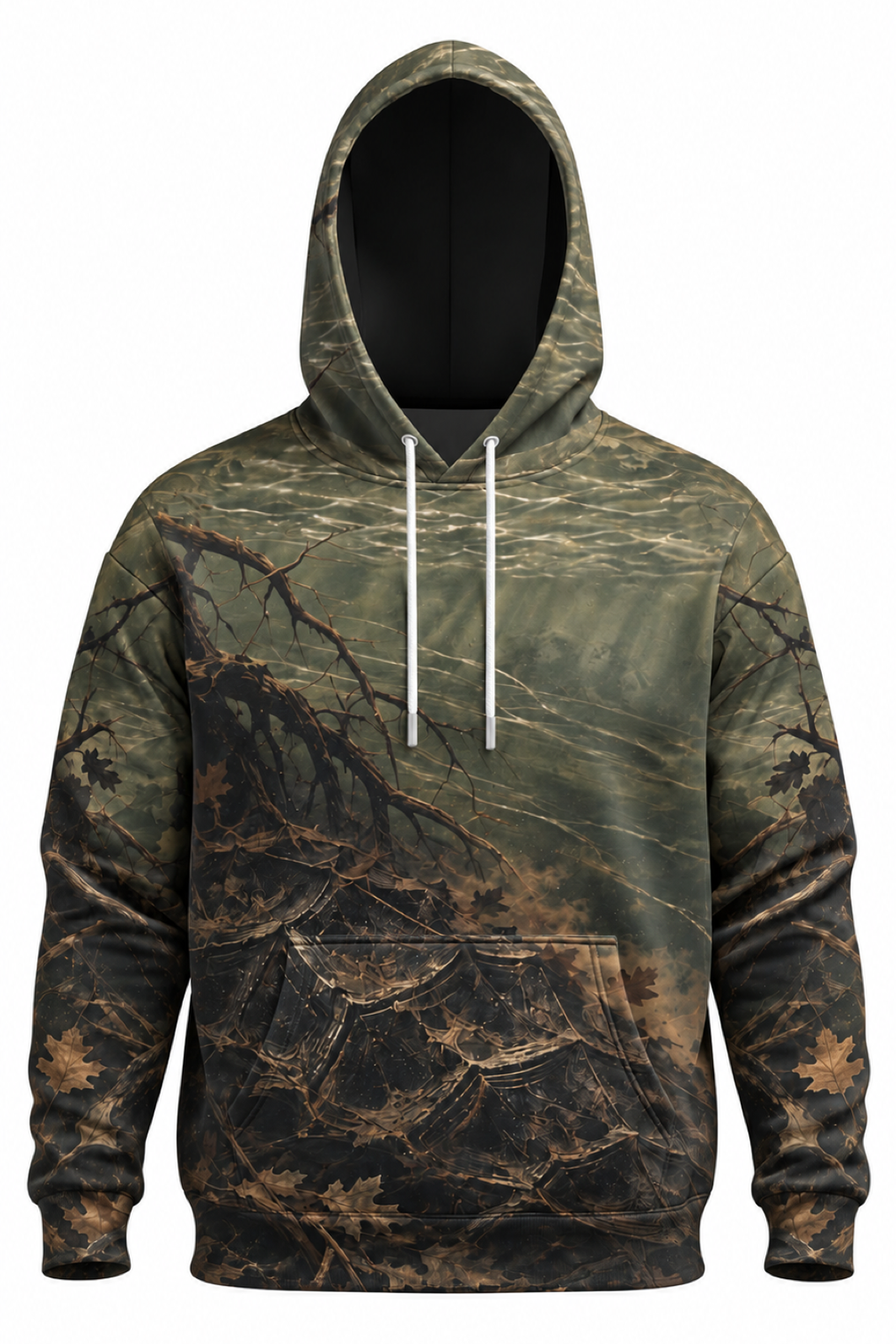 Performance Fleece-Lined Hoodie - Alligator snapping turtle, Mudwater Fury image 6