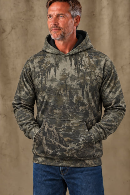 Performance Fleece-Lined Hoodie - Alligator snapping turtle, Cypress Swamp Sentinel image 3