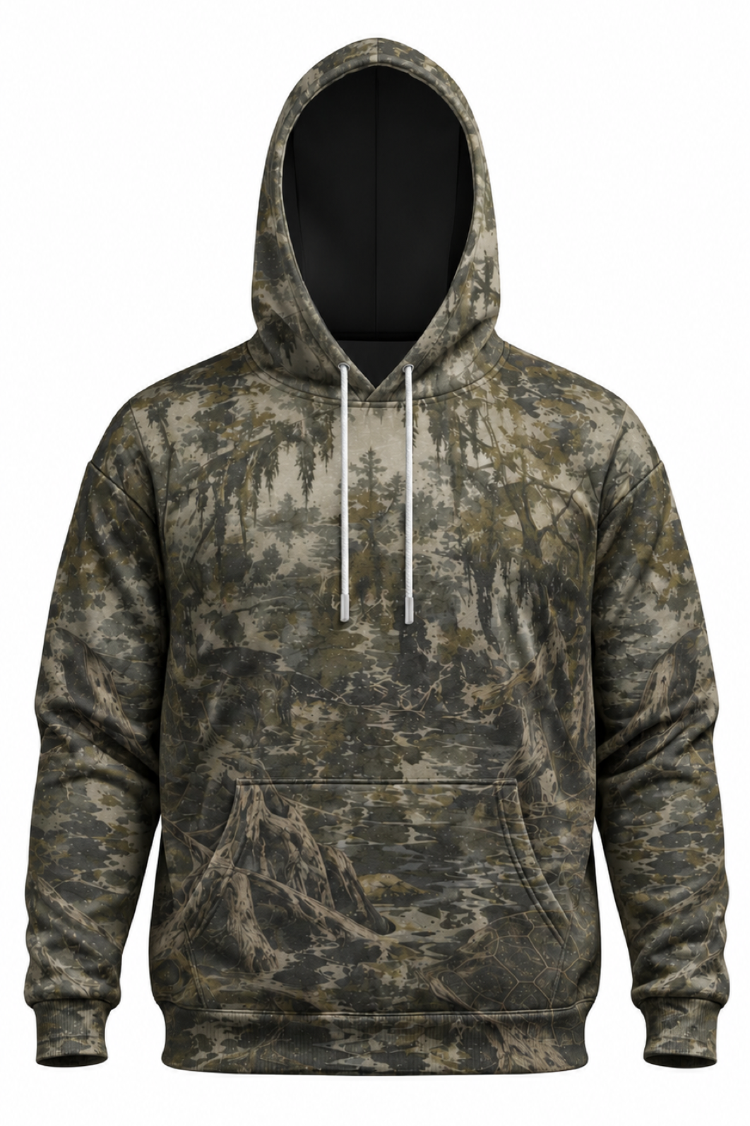 Performance Fleece-Lined Hoodie - Alligator snapping turtle, Cypress Swamp Sentinel image 6