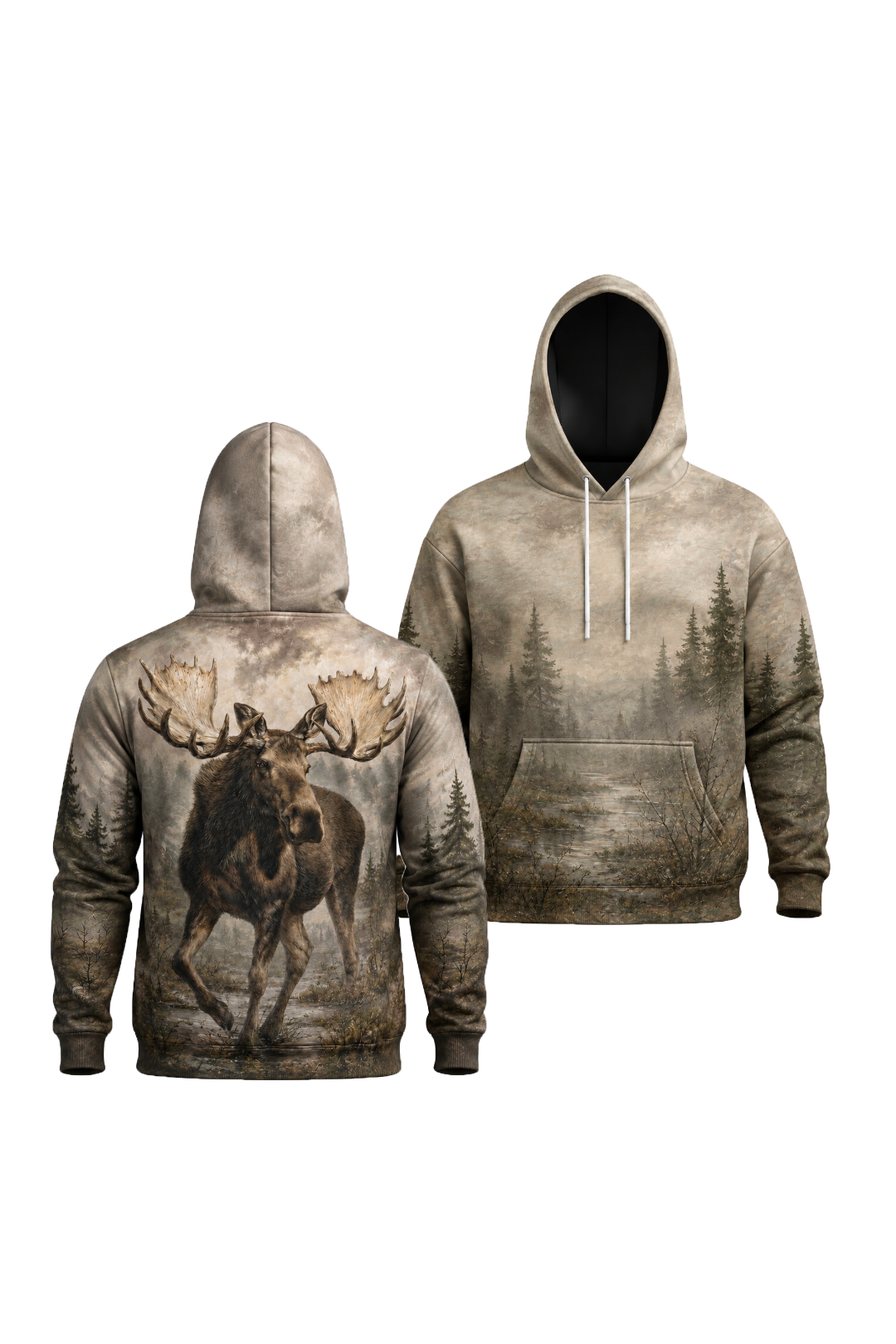 Performance Fleece-Lined Hoodie - Misty Peak Moose Stalker image 1