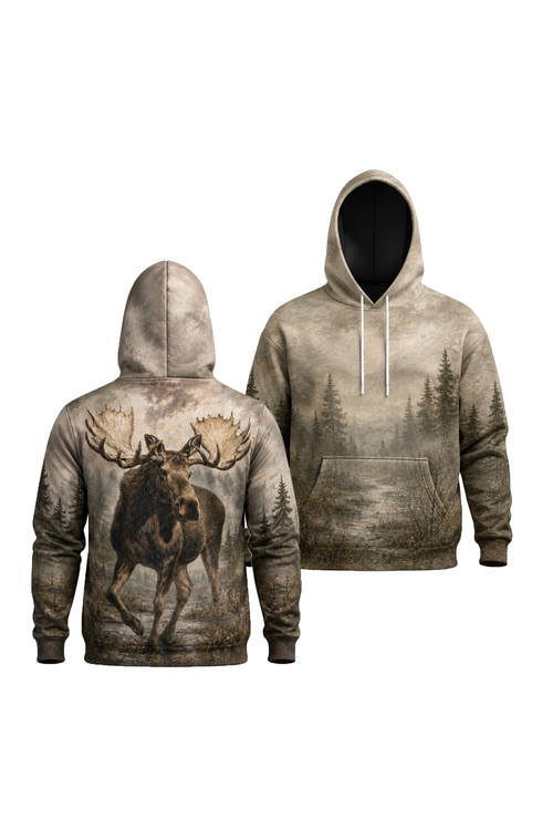 Performance Fleece-Lined Hoodie - Misty Peak Moose Stalker image 1