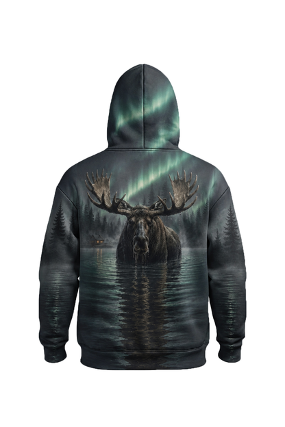 Performance Fleece-Lined Hoodie – Aurora Lake Moose Sovereign image 2