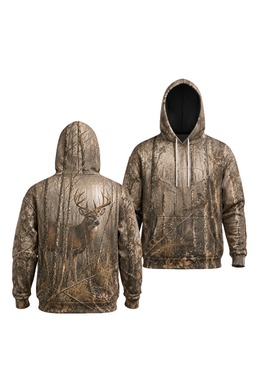 Performance Fleece-Lined Hoodie – Birch Forest Whitetail image 1