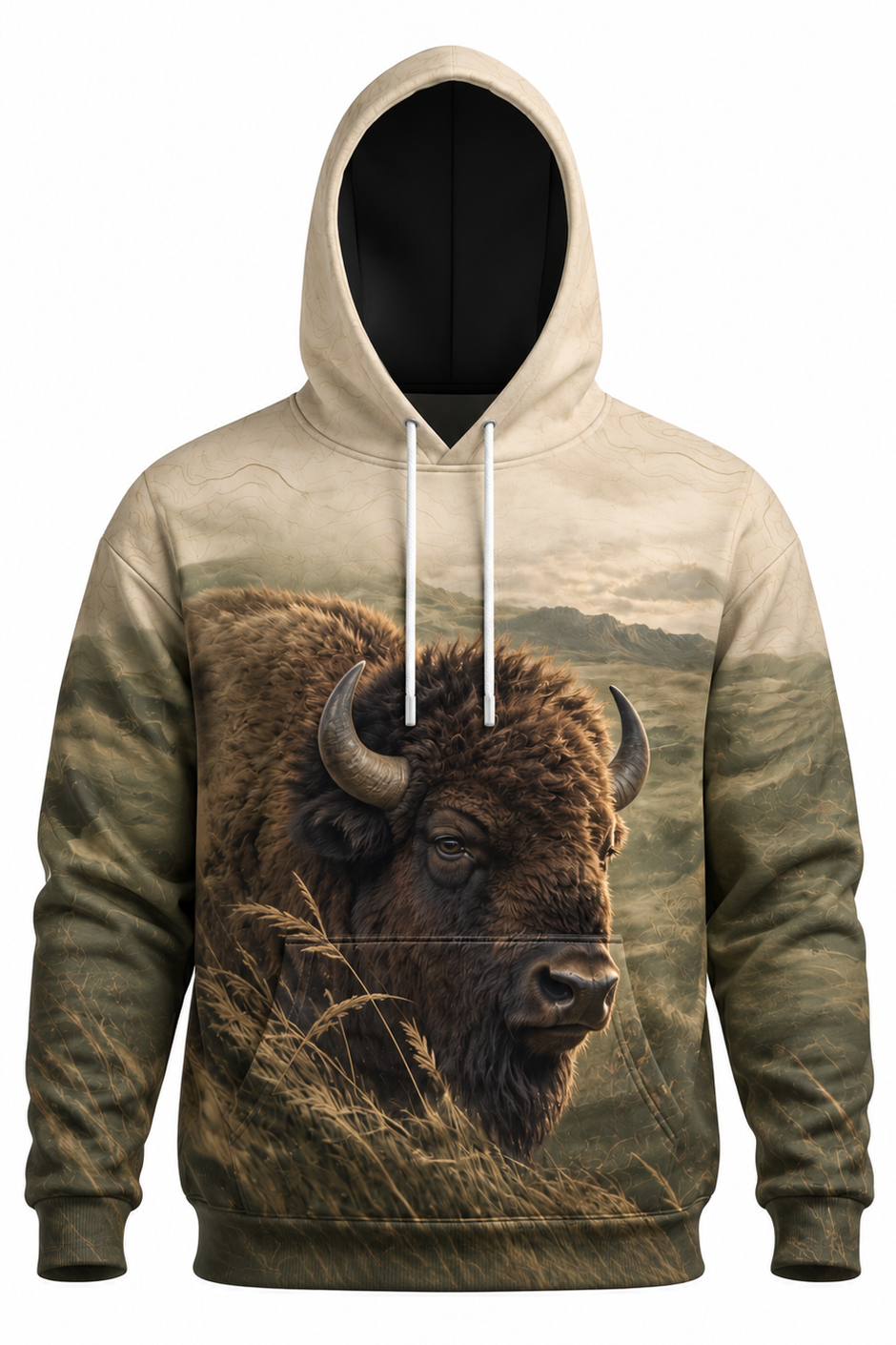 Performance Fleece-Lined Hoodie - Golden Prairie Bison image 6