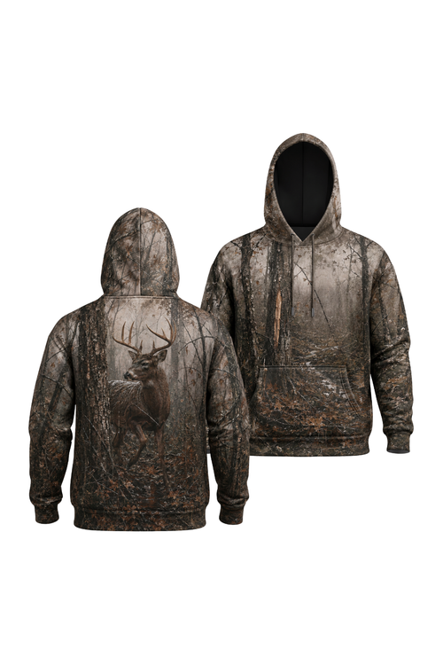 Performance Fleece-Lined Hoodie - Dark Oak Whitetail image 1