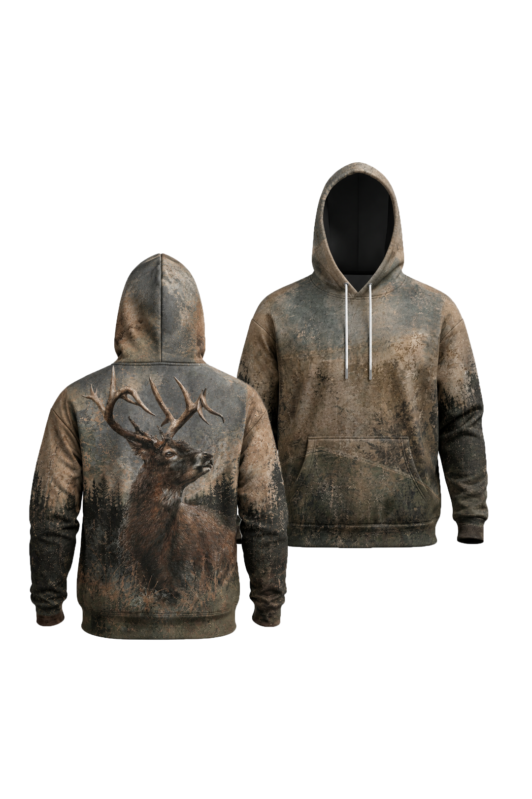 Performance Fleece-Lined Hoodie - Weathered Pine Whitetail image 1