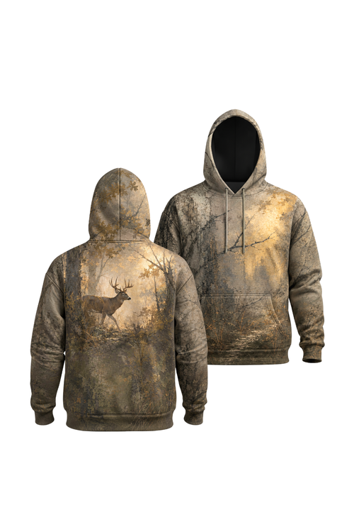 Performance Fleece-Lined Hoodie – Golden Deer Dawn Stalker image 1