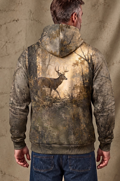 Performance Fleece-Lined Hoodie – Golden Deer Dawn Stalker image 2