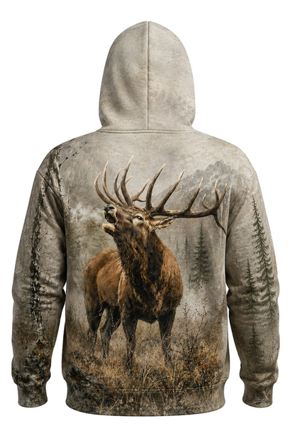 Performance Fleece-Lined Hoodie - Majestic Elk Mountain Bugle image 5