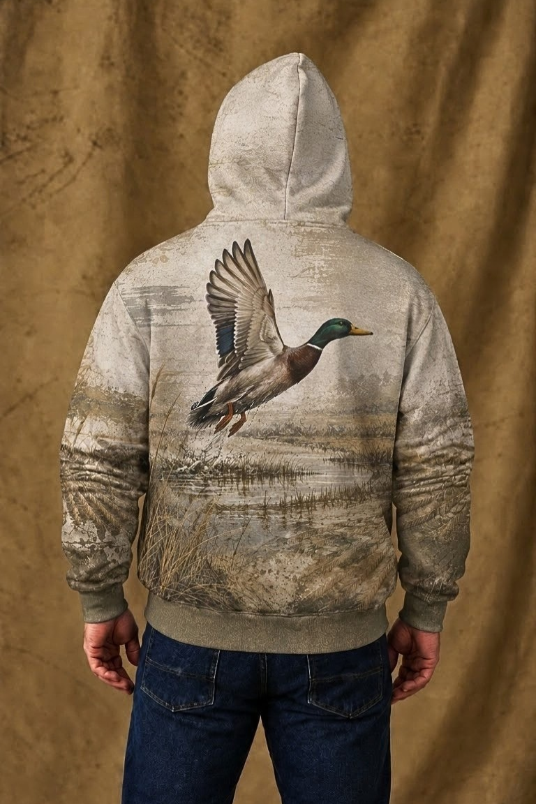 Performance Fleece-Lined Hoodie _–_ Marsh Mallard Takeoff image 2