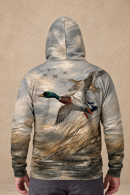 Performance Fleece-Lined Hoodie – Misty Marsh Mallard Pair image 2