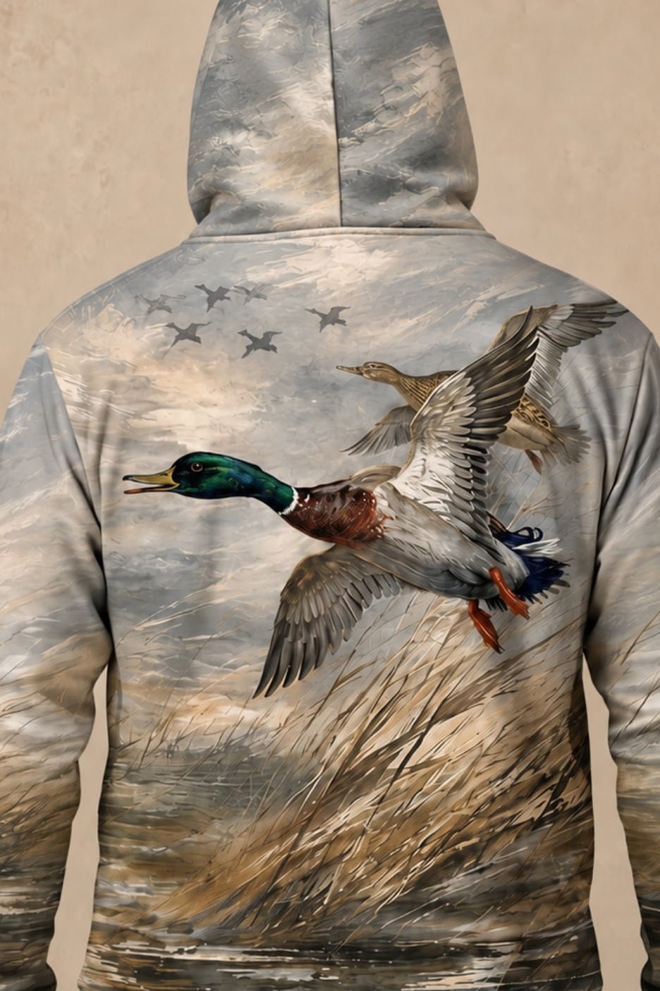 Performance Fleece-Lined Hoodie – Misty Marsh Mallard Pair image 4