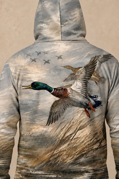 Performance Fleece-Lined Hoodie – Misty Marsh Mallard Pair image 4