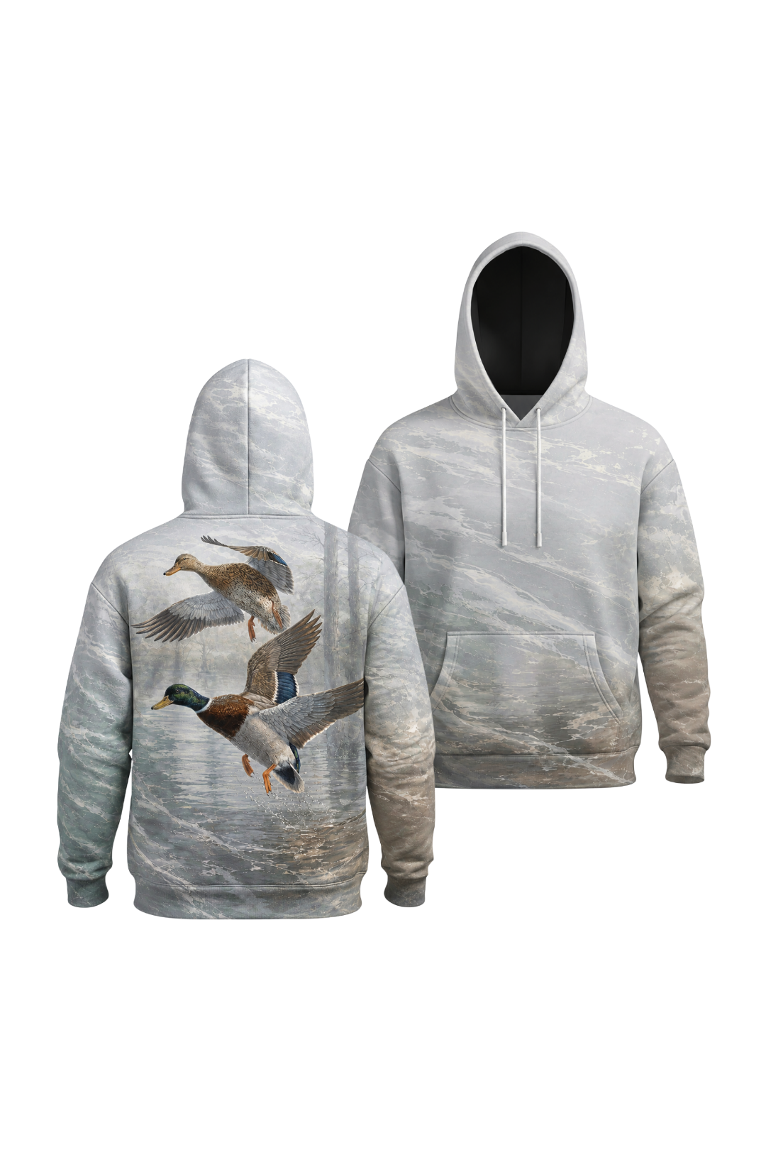 Performance Fleece-Lined Hoodie _–_ Misty Wetland Mallard Duo image 1
