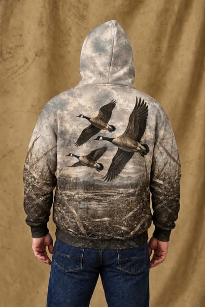 Performance Fleece-Lined Hoodie _–_ Marshland Goose Horizon image 2
