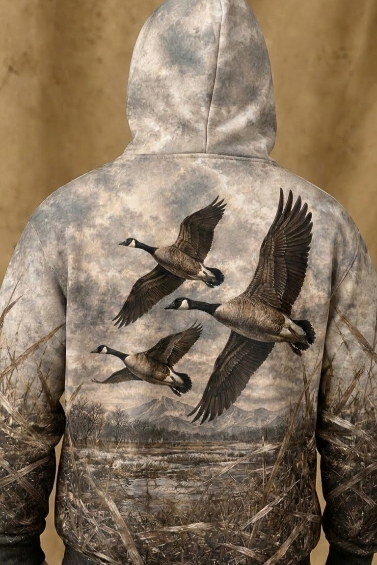 Performance Fleece-Lined Hoodie _–_ Marshland Goose Horizon image 4