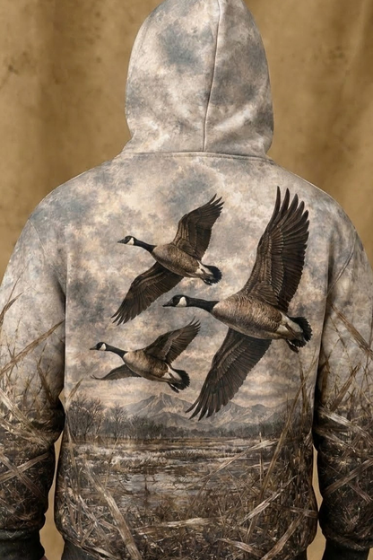 Performance Fleece-Lined Hoodie _–_ Marshland Goose Horizon image 4
