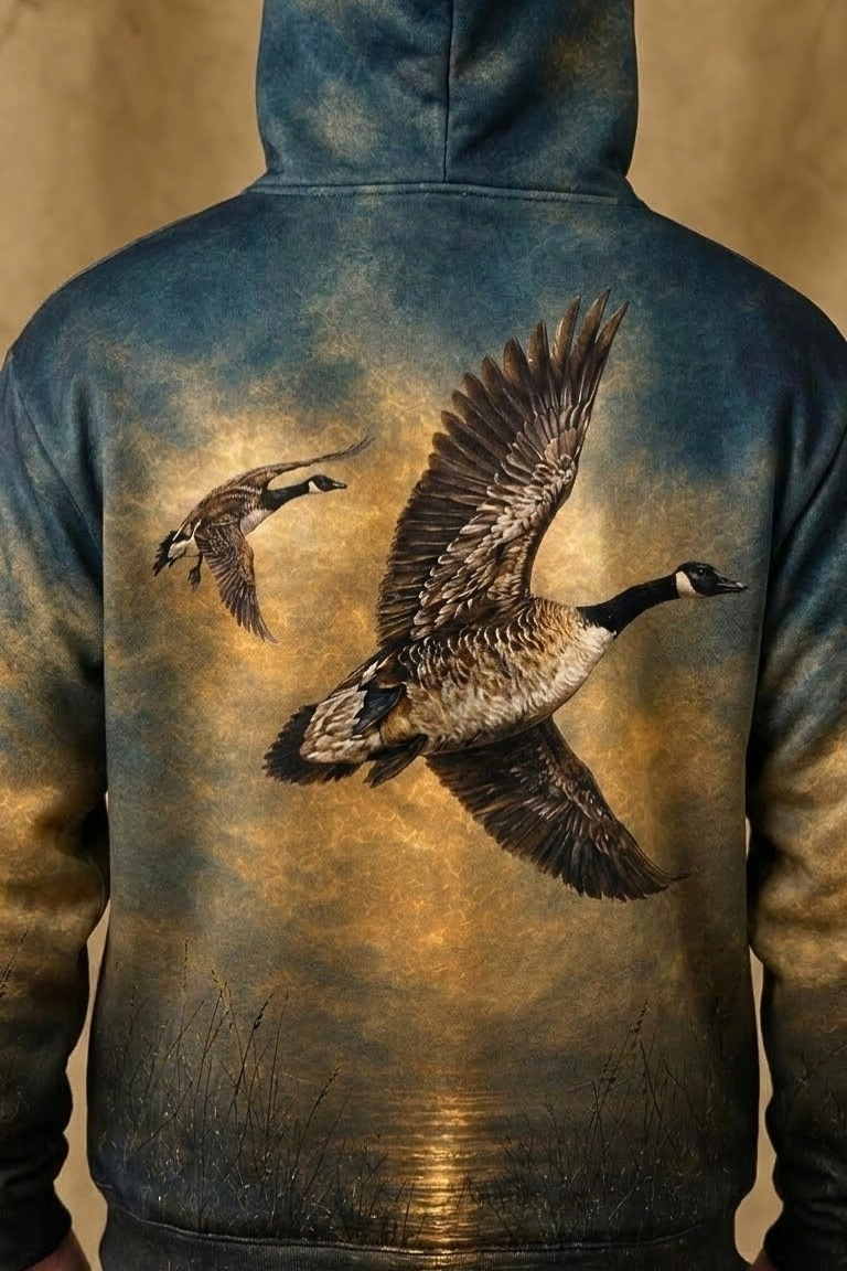 Performance Fleece-Lined Hoodie _–_ Golden Dusk Goose Flight image 4