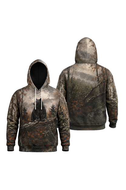 Performance Fleece-Lined Hoodie - Autumn Forest Black Bear Watch image 1