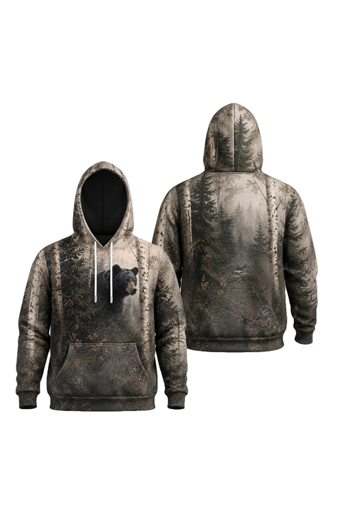 Performance Fleece-Lined Hoodie - Birch Forest Black Bear Prowl image 1