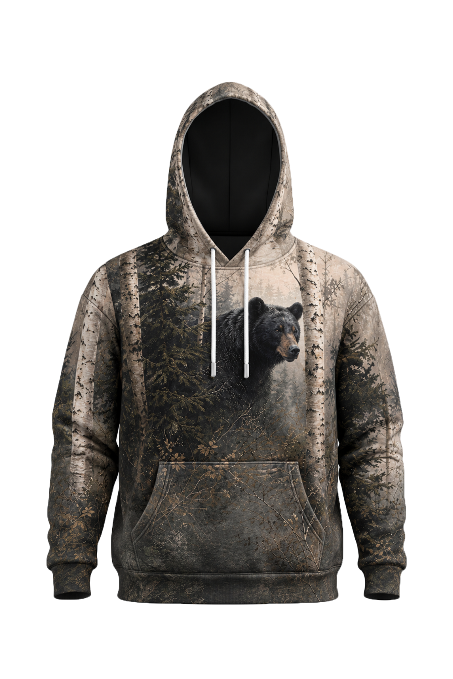 Performance Fleece-Lined Hoodie - Birch Forest Black Bear Prowl image 5