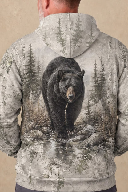 Performance Fleece-Lined Hoodie - Mountain Stream Black Bear Crossing image 4