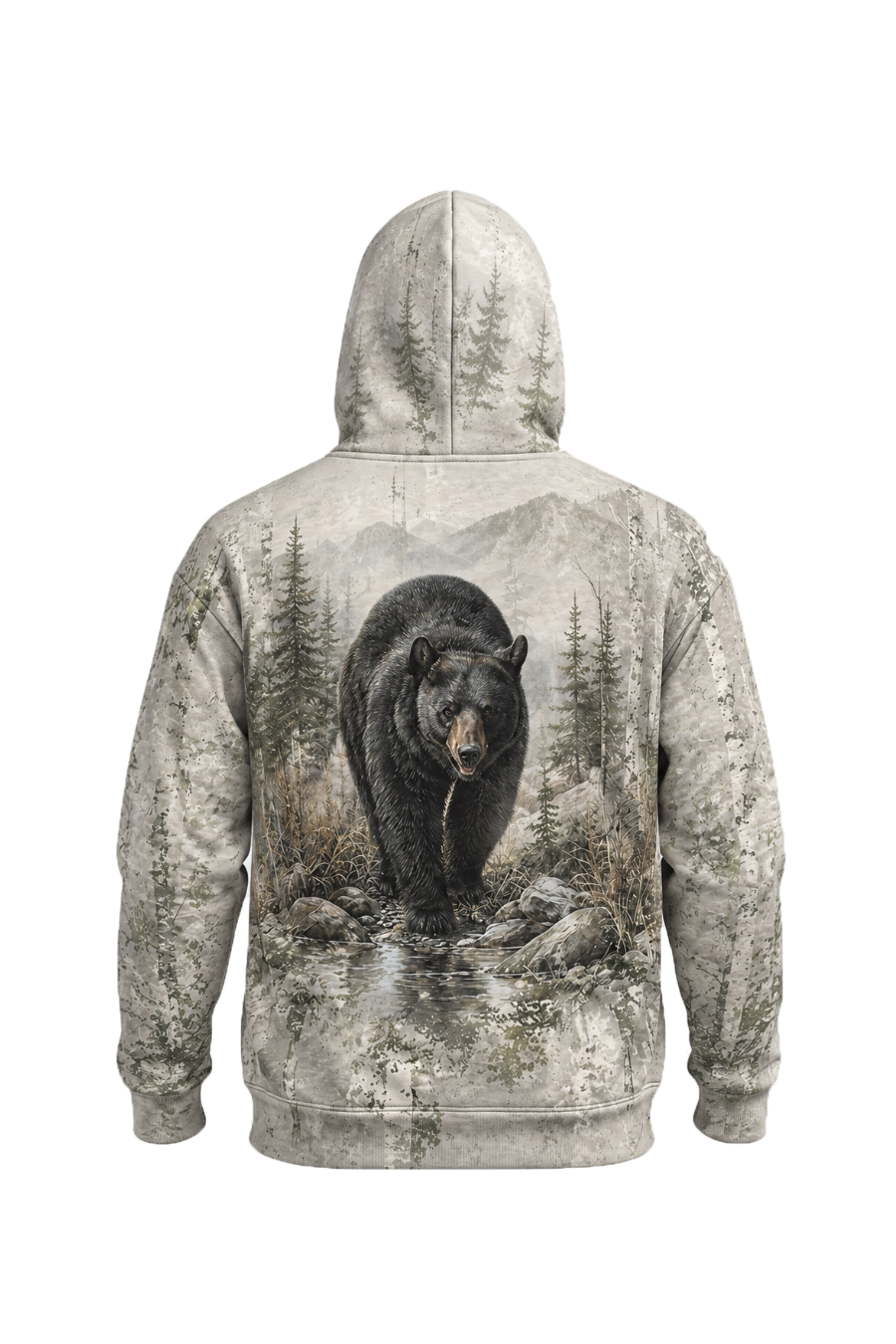 Performance Fleece-Lined Hoodie - Mountain Stream Black Bear Crossing image 5