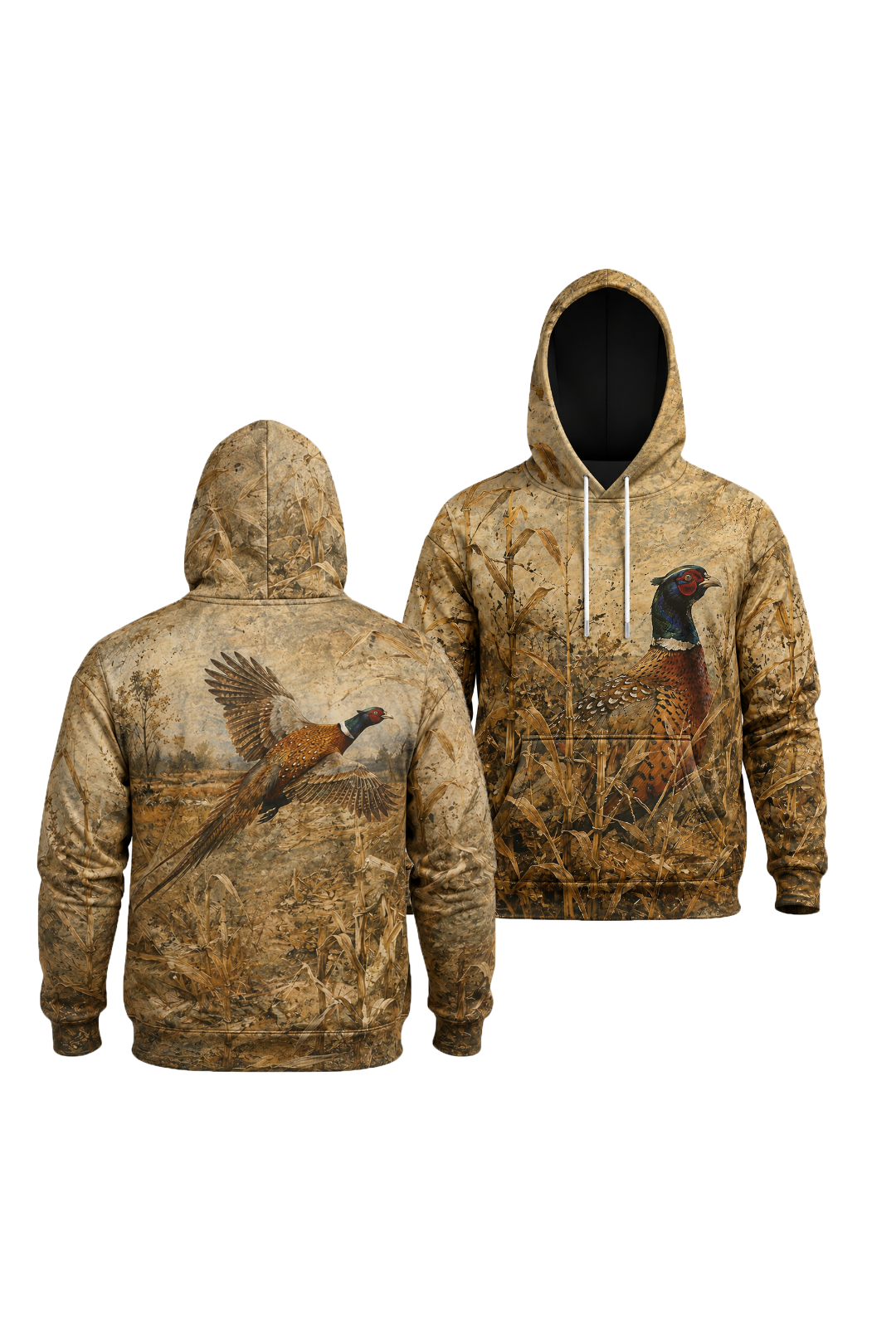 Performance Fleece-Lined Hoodie - Golden Cornfield Pheasant Flush image 1