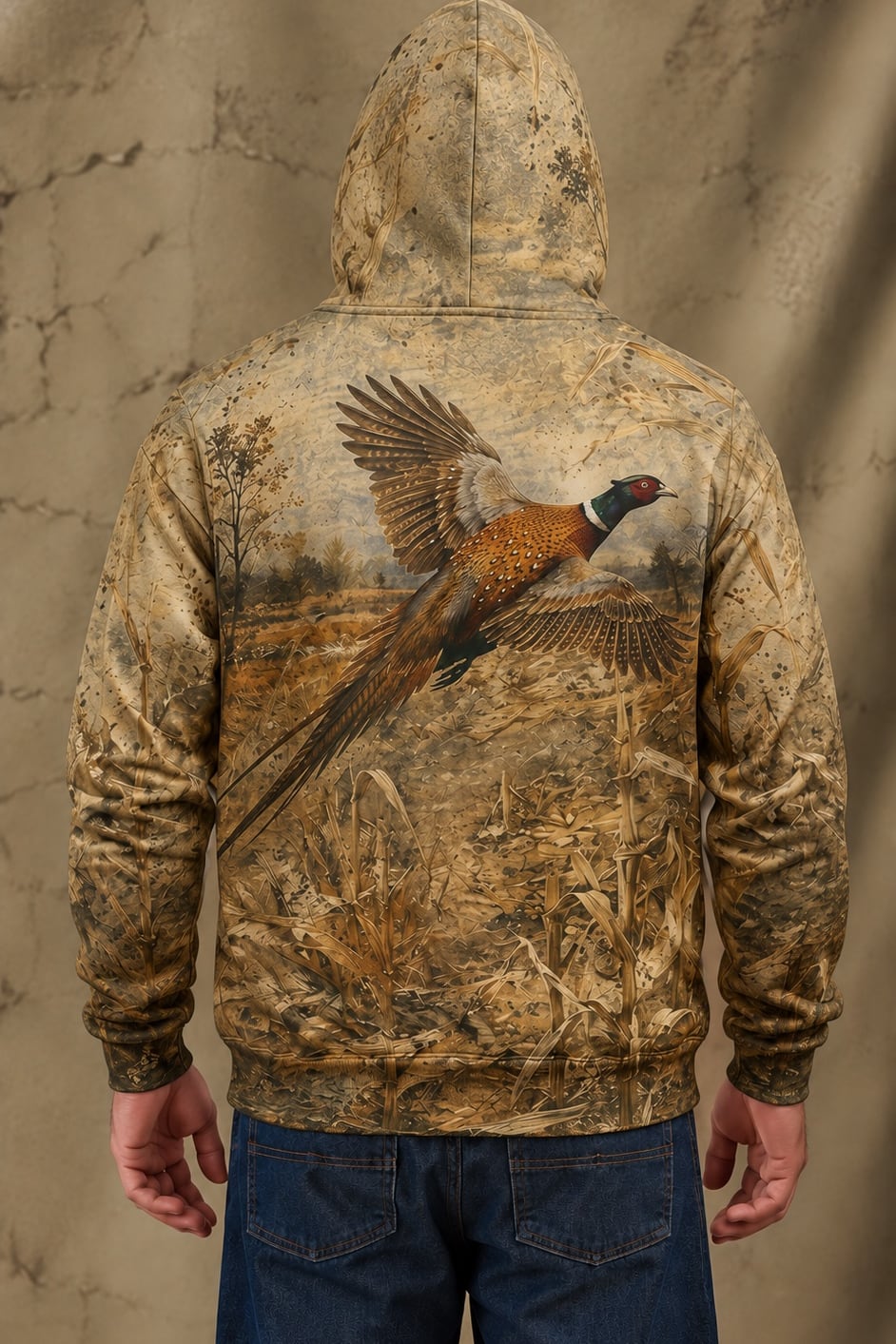 Performance Fleece-Lined Hoodie - Golden Cornfield Pheasant Flush image 2
