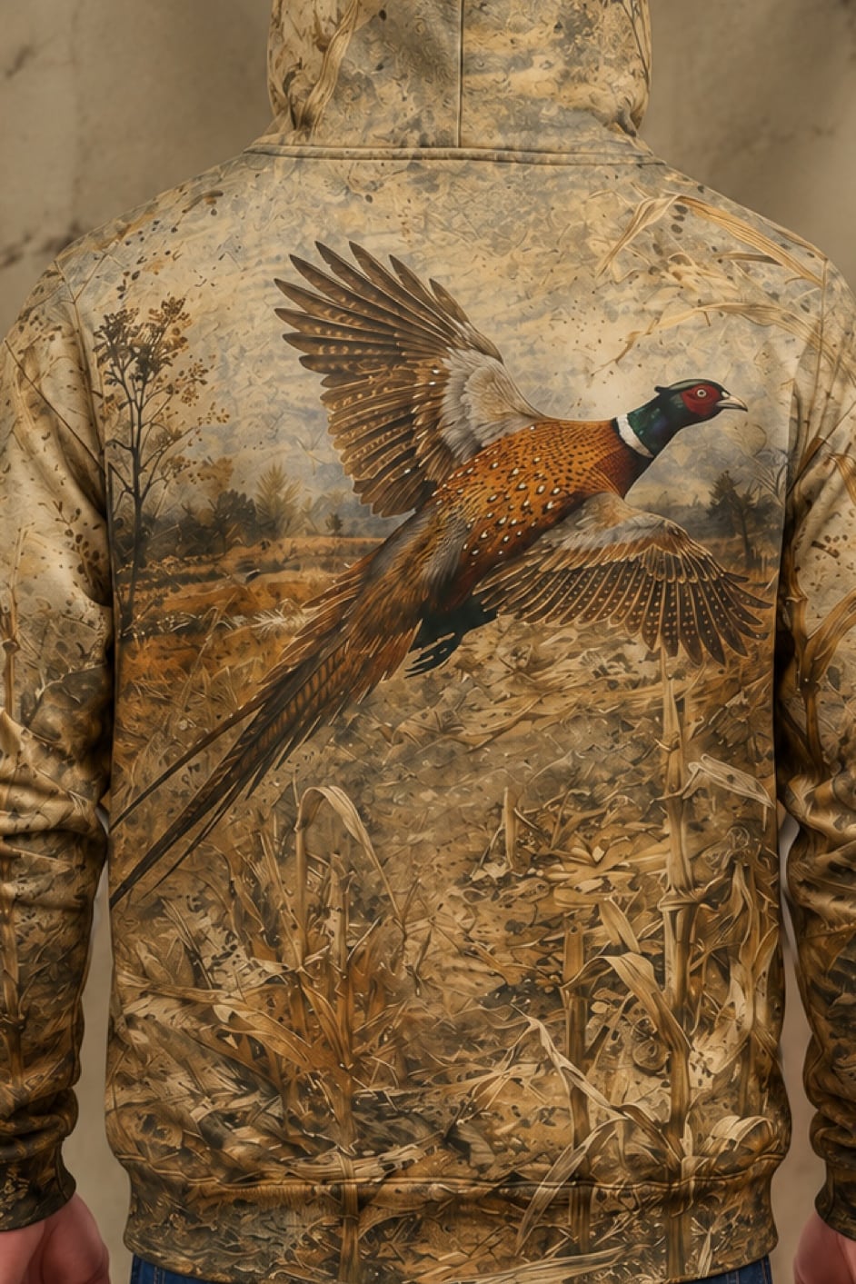 Performance Fleece-Lined Hoodie - Golden Cornfield Pheasant Flush image 4